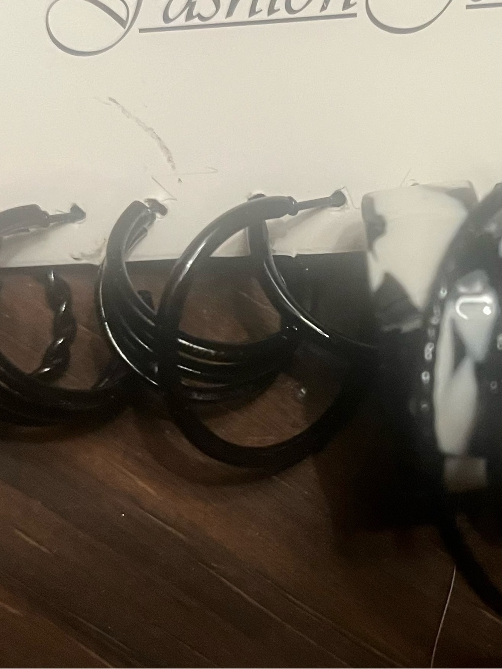 Fashion Brand Company Black Hoop Earrings Set